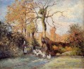 die Gänsemagd in Montfoucault Raureif 1875 Camille Pissarro